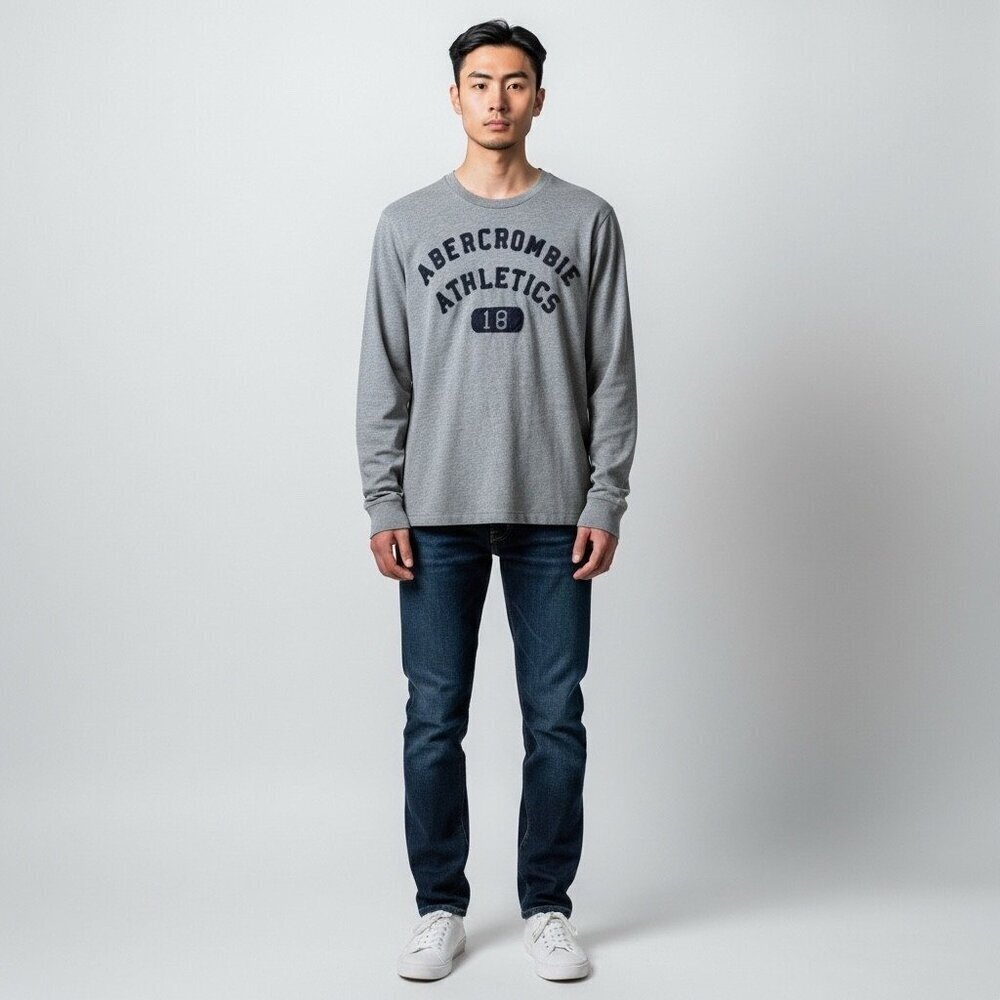 Abercrombie & Fitch Muscle Gray Graphic Sweatshirt Y2K Throwback Men’s XL